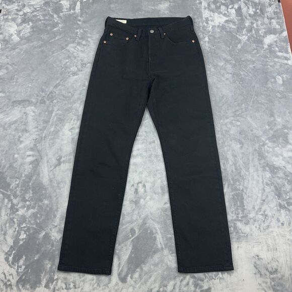 Levis 501 Jeans Womens Size 26X28 Black Denim Premium Red Tab Button Fly - Picture 1 of 15